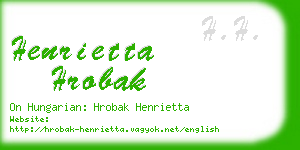 henrietta hrobak business card